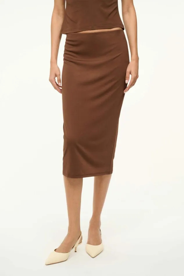 STAUD Skirts CHANA SKIRT Dark Oak 8211 Women