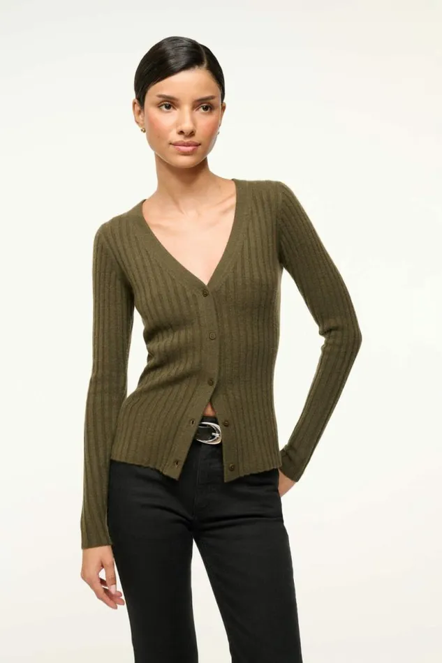 STAUD Sweaters CARGO CASHMERE SWEATER Dark Olive 8211 Women