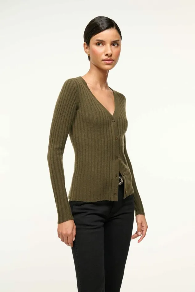 STAUD Sweaters CARGO CASHMERE SWEATER Dark Olive 8211 Women