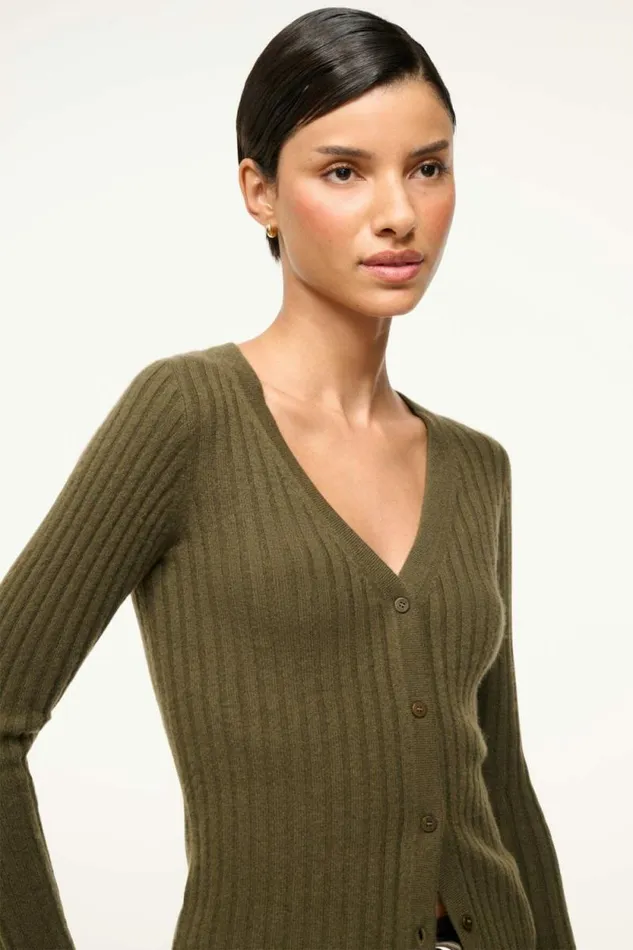 STAUD Sweaters CARGO CASHMERE SWEATER Dark Olive 8211 Women