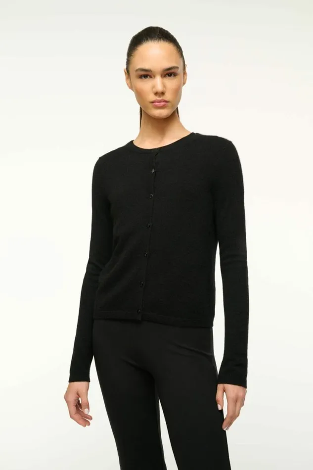 STAUD Sweaters MIDNIGHT CASHMERE CARDIGAN Black 8211 Women
