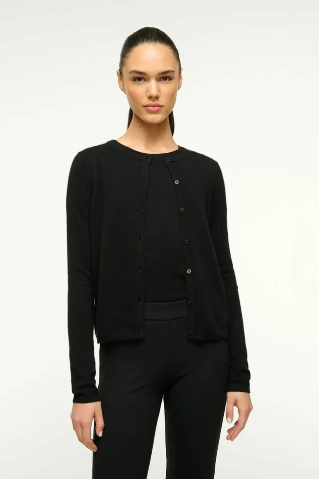 STAUD Sweaters MIDNIGHT CASHMERE CARDIGAN Black 8211 Women