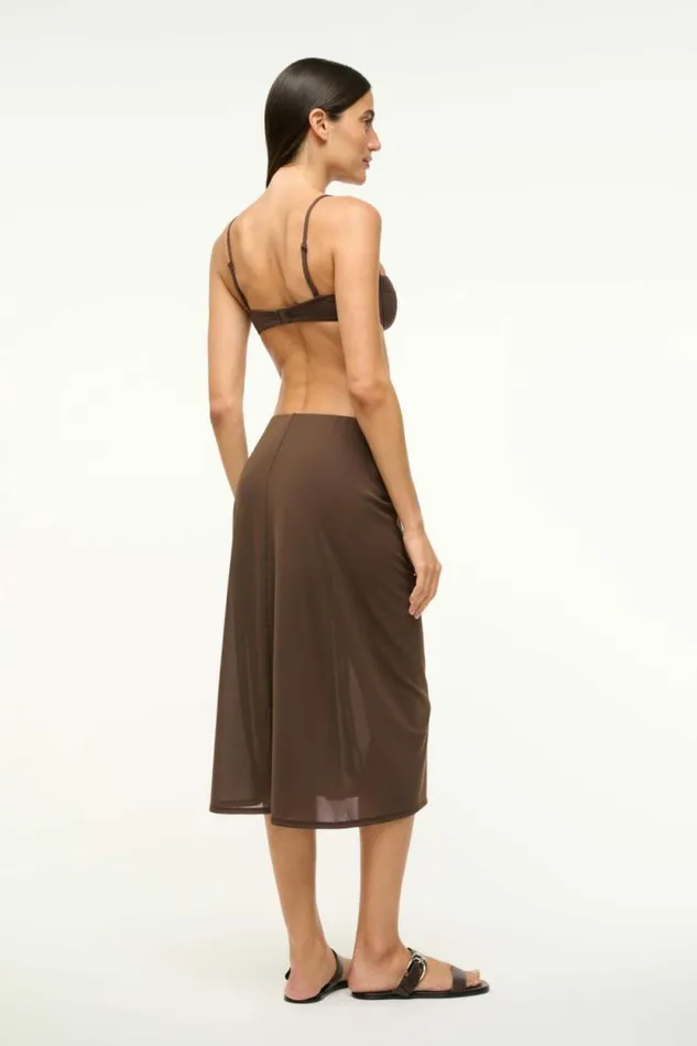 STAUD Swim CHIARA COVERUP SKIRT Dark Chocolate 8211 Women