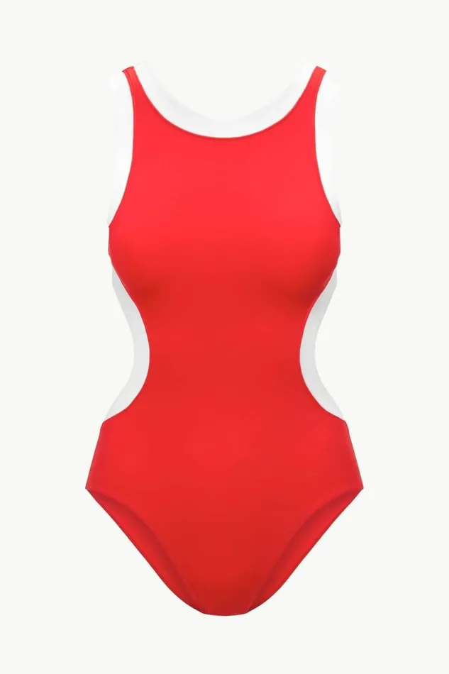 STAUD Swim DOLCE ONE PIECE Red White 8211 Women
