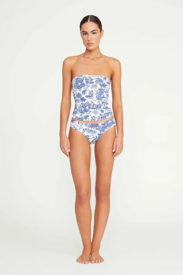 STAUD Swim FRANCESCA BIKINI TOP Blue Toile 8211 Women STAUD Swim FRANCESCA BIKINI TOP Blue Toile 8211 Women