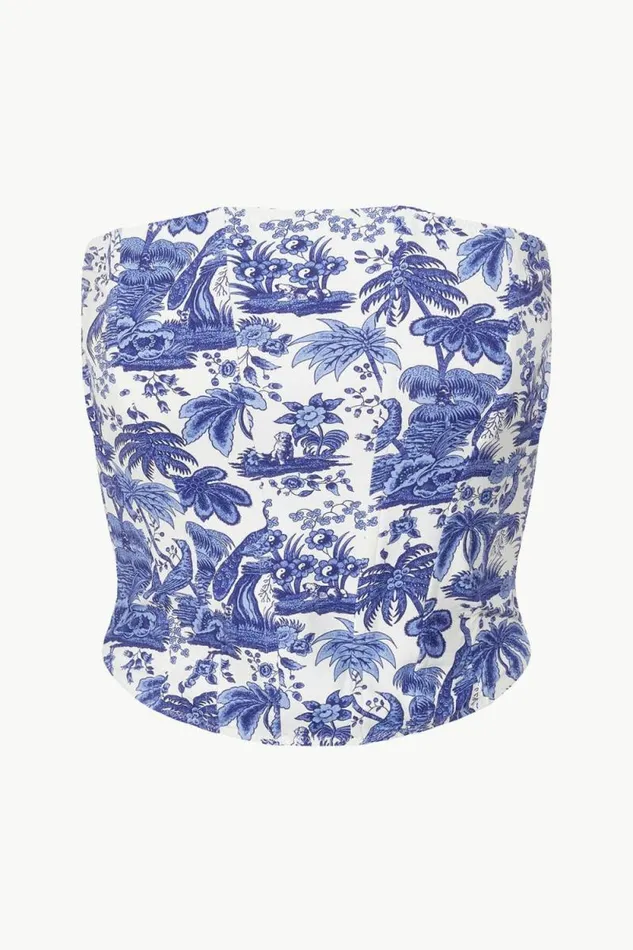 STAUD Swim FRANCESCA BIKINI TOP Blue Toile 8211 Women STAUD Swim FRANCESCA BIKINI TOP Blue Toile 8211 Women