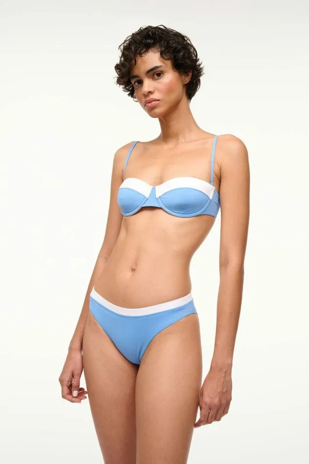 STAUD Swim GEMMA BIKINI BOTTOM Azure White 8211 Women