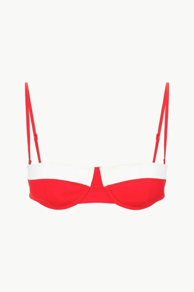 STAUD Swim JO BALCONETTE TOP Red White 8211 Women
