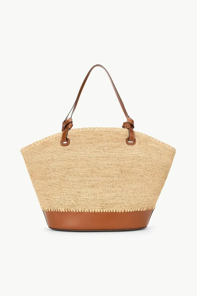 STAUD Swim SQUILLO RAFFIA TOTE Natural Tan 8211 Women