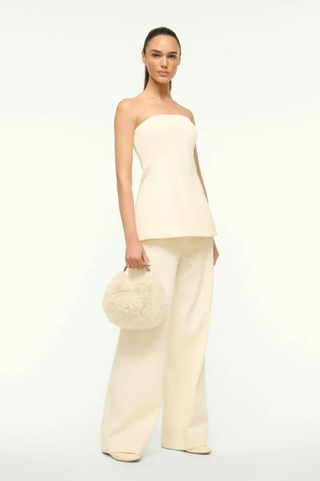 STAUD The Evening Edit ROMEO FAUX FUR BAG Cream 8211 Women