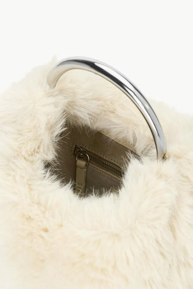 STAUD The Evening Edit ROMEO FAUX FUR BAG Cream 8211 Women