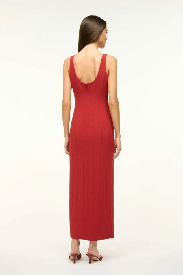 STAUD The Knit Shop ANKLE PORTRAIT DRESS Rouge 8211 Women STAUD The Knit Shop ANKLE PORTRAIT DRESS Rouge 8211 Women