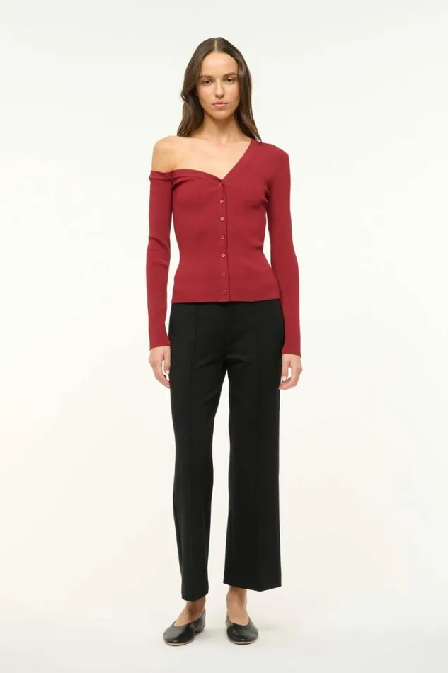 STAUD The Knit Shop CRAFTSMAN SWEATER Syrah 8211 Women STAUD The Knit Shop CRAFTSMAN SWEATER Syrah 8211 Women