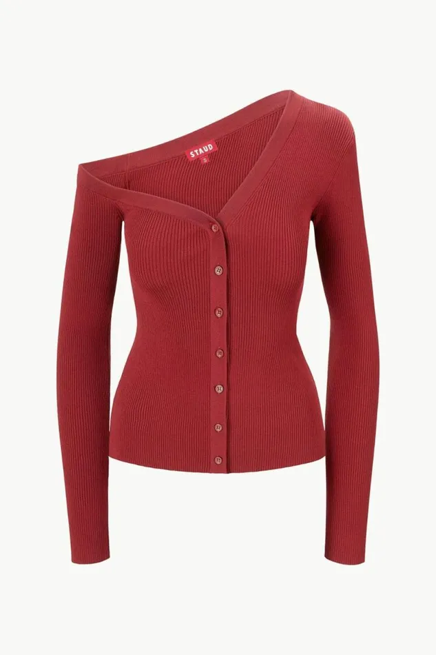 STAUD The Knit Shop CRAFTSMAN SWEATER Syrah 8211 Women STAUD The Knit Shop CRAFTSMAN SWEATER Syrah 8211 Women