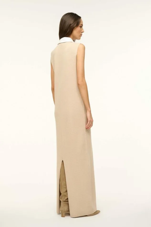 STAUD The Knit Shop LESLIE DRESS Camel White 8211 Women