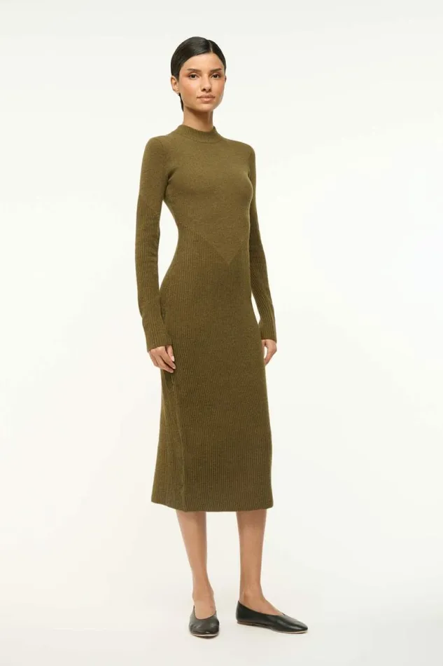 STAUD The Knit Shop RAMONA DRESS Sergeant Green 8211 Women STAUD The Knit Shop RAMONA DRESS Sergeant Green 8211 Women