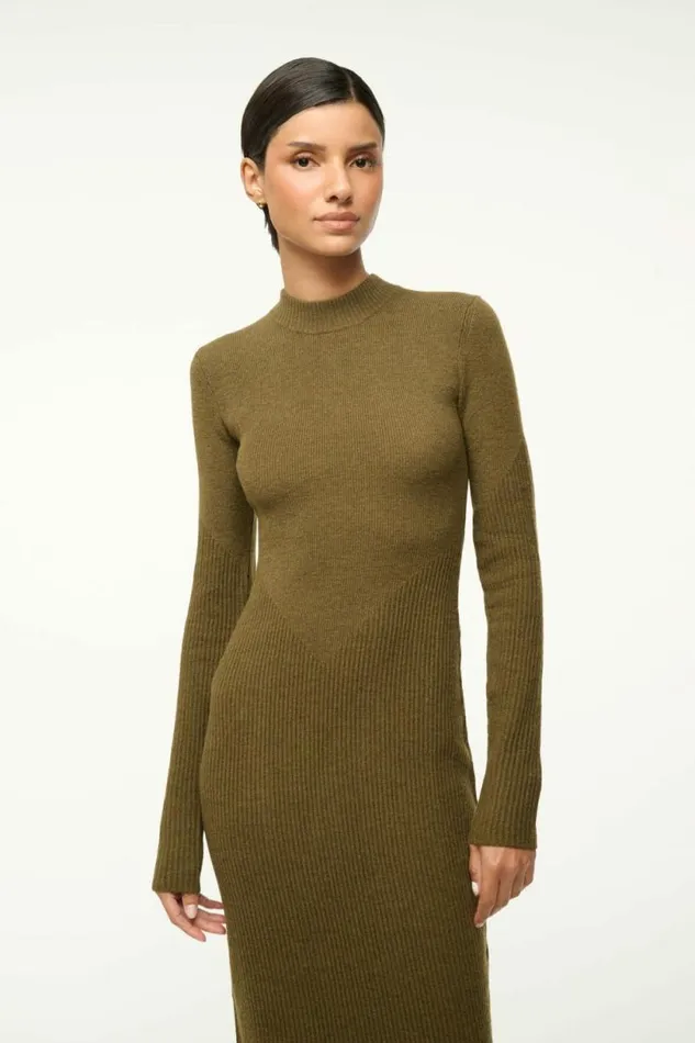 STAUD The Knit Shop RAMONA DRESS Sergeant Green 8211 Women STAUD The Knit Shop RAMONA DRESS Sergeant Green 8211 Women