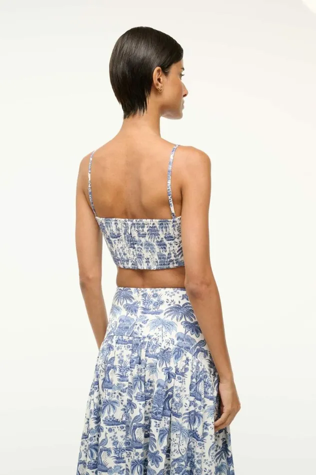 STAUD Tops FEDERICO TANK Blue Toile 8211 Women STAUD Tops FEDERICO TANK Blue Toile 8211 Women