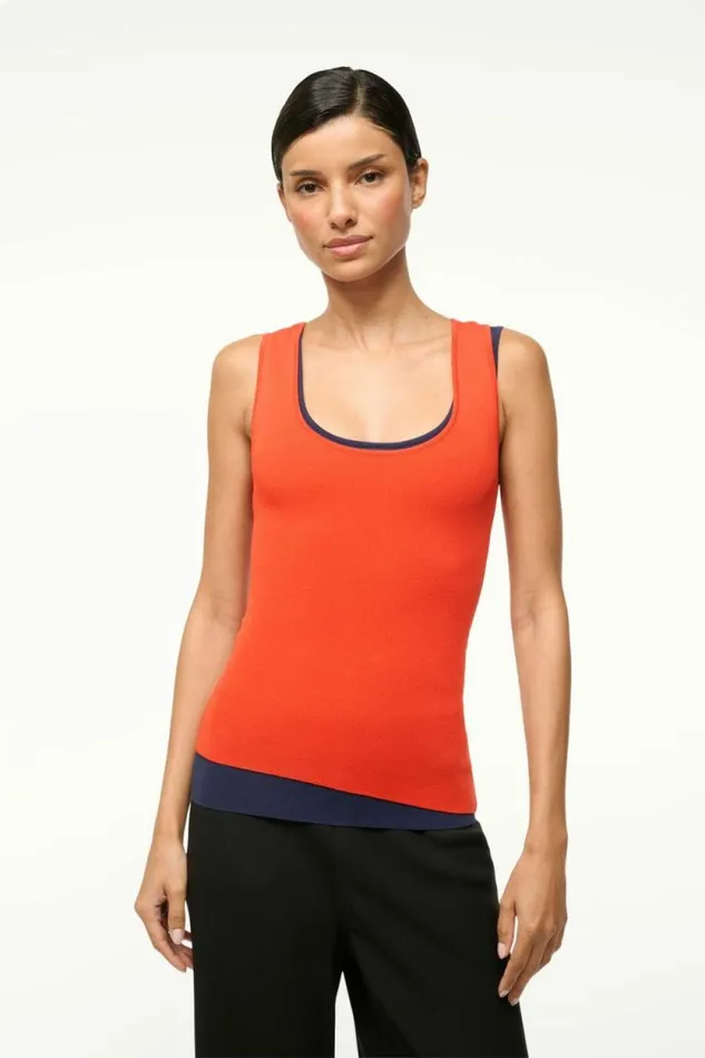 STAUD Tops HERMOSA TANK Cayenne Navy 8211 Women