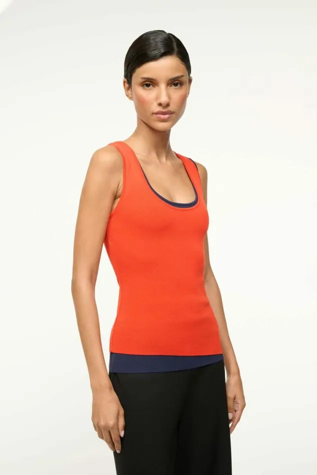 STAUD Tops HERMOSA TANK Cayenne Navy 8211 Women