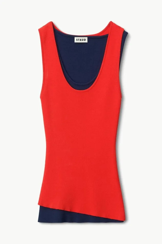 STAUD Tops HERMOSA TANK Cayenne Navy 8211 Women