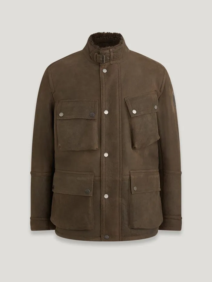 Suede and Shearling Jackets Men Belstaff Trialmaster Tribute Flagstone