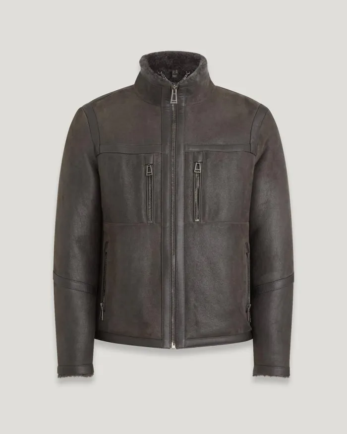 Suede and Shearling Jackets Men Belstaff Tundra Jacket Forge Grey