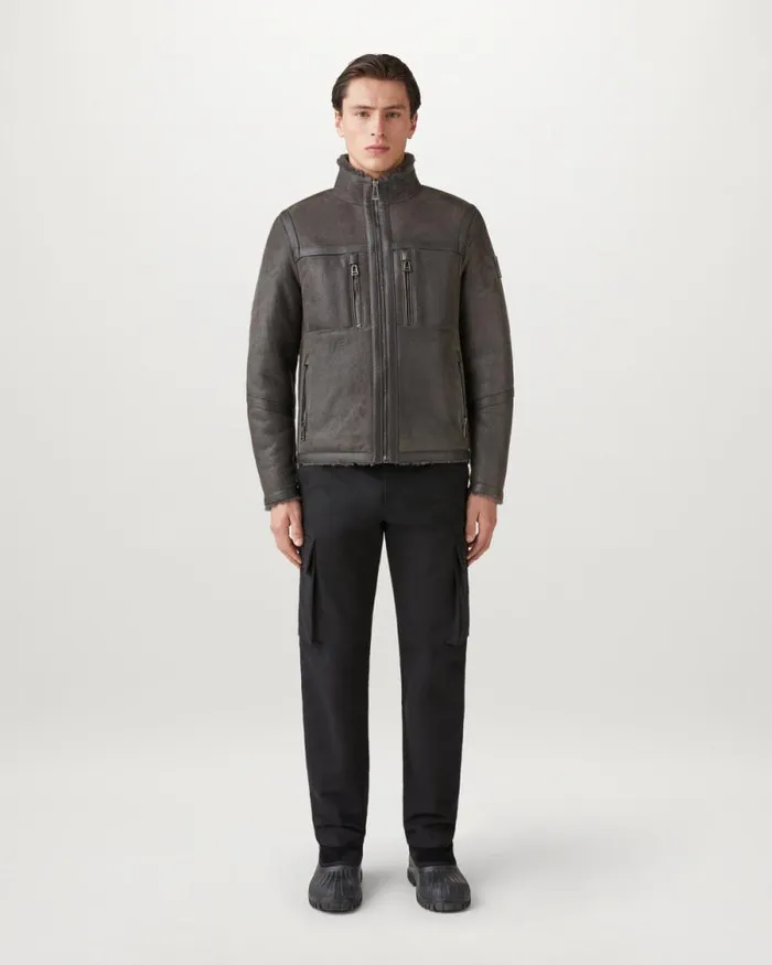 Suede and Shearling Jackets Men Belstaff Tundra Jacket Forge Grey