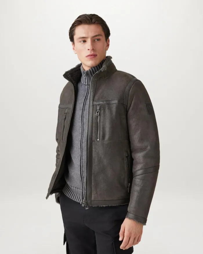 Suede and Shearling Jackets Men Belstaff Tundra Jacket Forge Grey