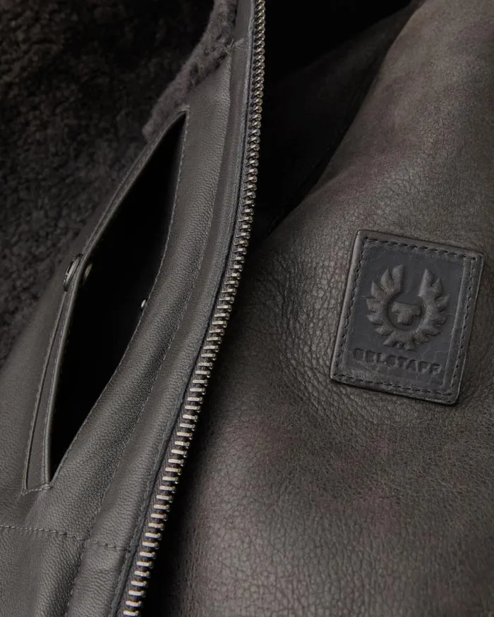 Suede and Shearling Jackets Men Belstaff Tundra Jacket Forge Grey