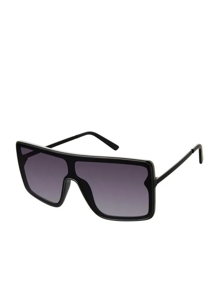Sunglasses Accessories Jessica Simpson Square Shield Metal Temple Sunglasses In Black