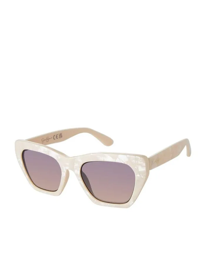 Sunglasses Accessories Jessica Simpson Vintage Cat Eye Sunglasses In Cream Marble