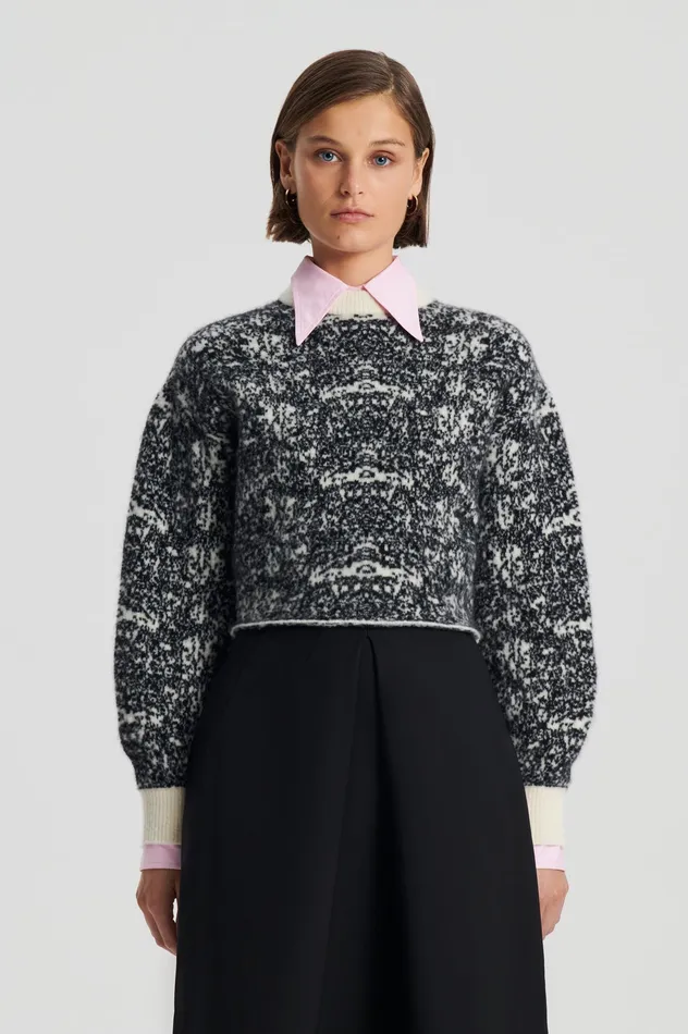 Sweaters OCELOT COCOON SWEATER BLACKCREAM 8211 Scanlan Theodore Women Sweaters OCELOT COCOON SWEATER BLACKCREAM 8211 Scanlan Theodore Women