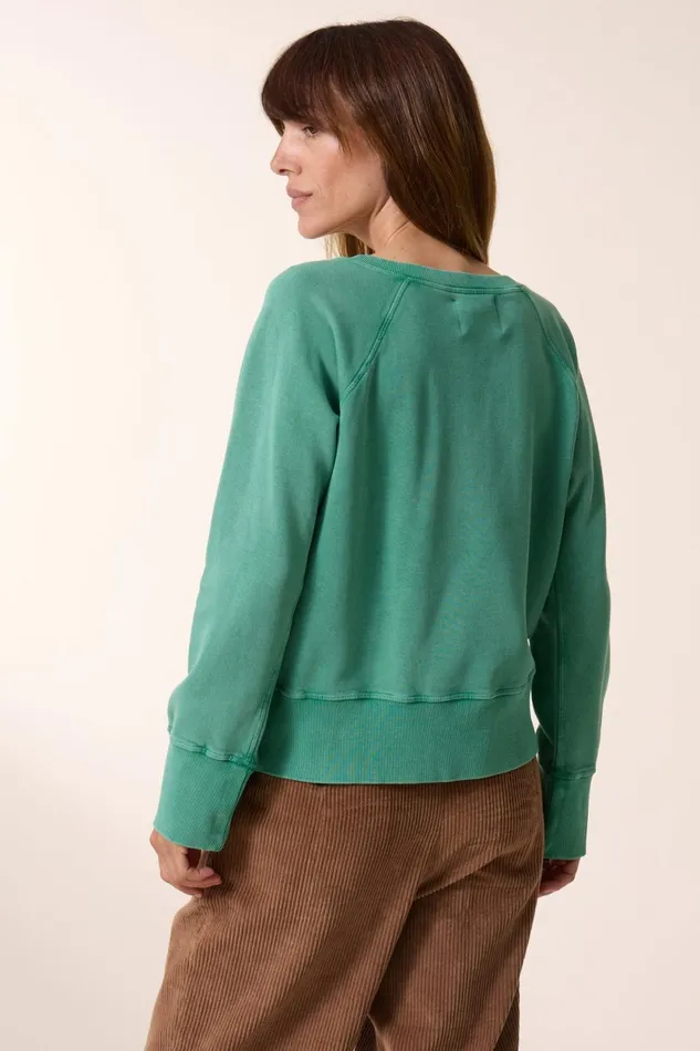 Sweatshirts Women Leon and Harper Shavi Lucky Sweatshirt Green