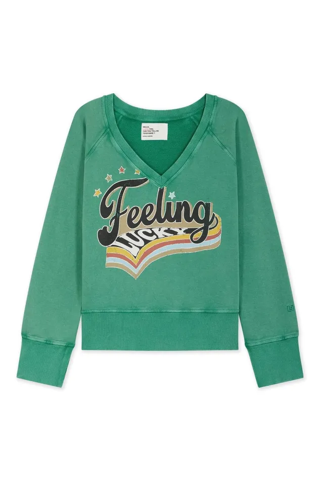 Sweatshirts Women Leon and Harper Shavi Lucky Sweatshirt Green