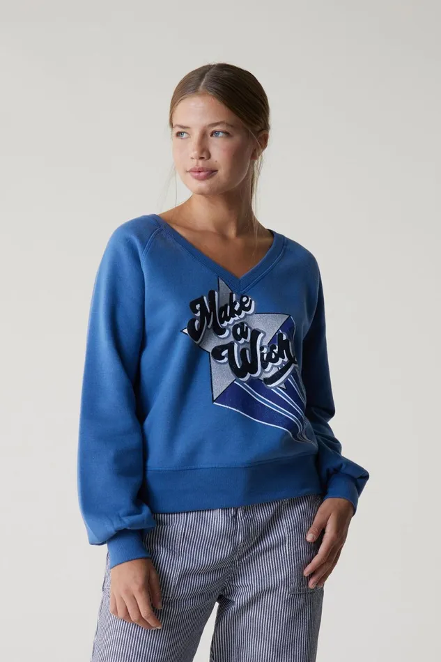 Sweatshirts Women Leon and Harper Shiva Wish Sweatshirt Sea