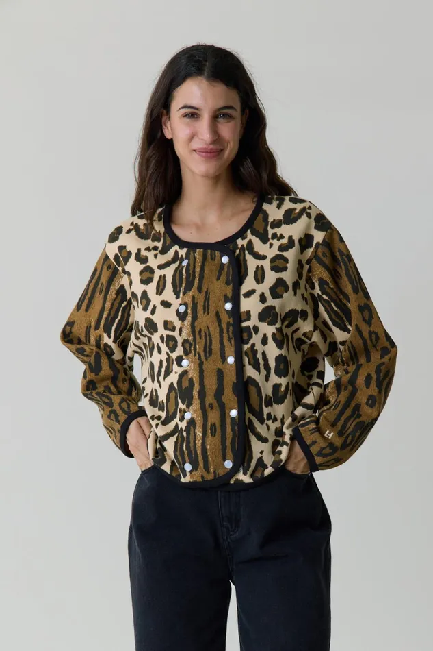 Sweatshirts Women Leon and Harper Sonar Safari Cardigan Beige