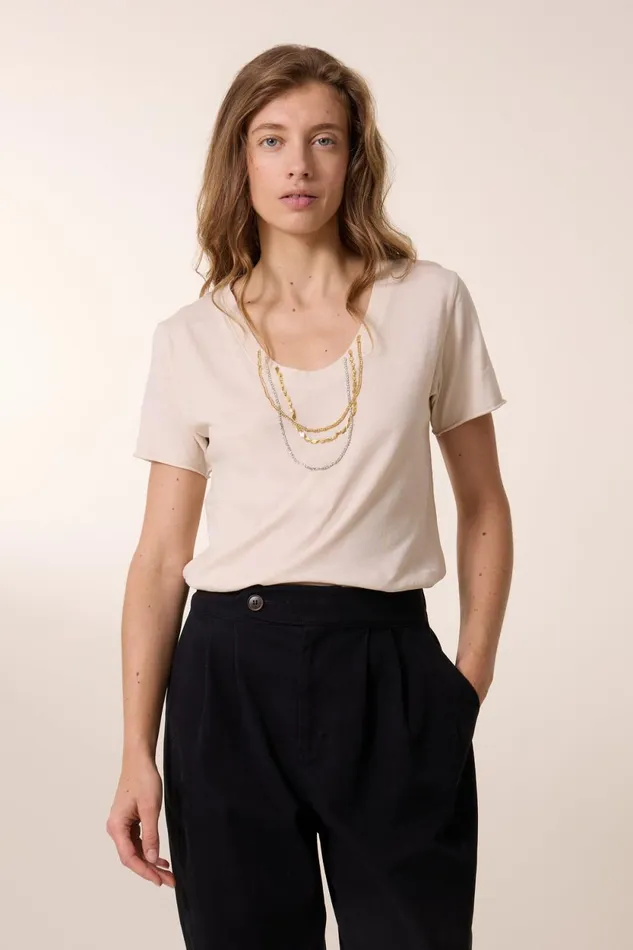 TShirts and Tops Women Leon and Harper Tizia Diamonds TShirt Off White