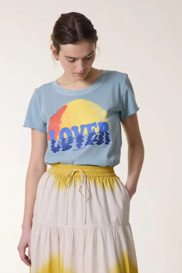 TShirts and Tops Women Leon and Harper Toro Wave Tshirt Sky