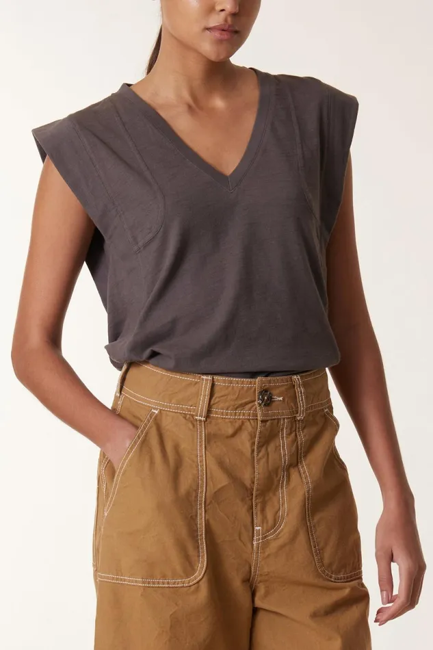 TShirts and Tops Women Leon and Harper Trima1 Plain Tank Top Carbone