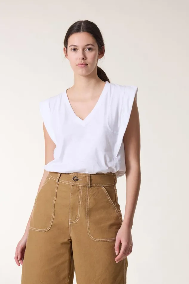 TShirts and Tops Women Leon and Harper Trima1 Plain Tank Top White
