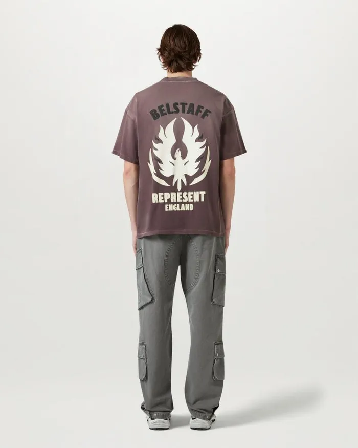 TShirts Men Belstaff Belstaff X Represent Flame Phoenix TShirt Plum