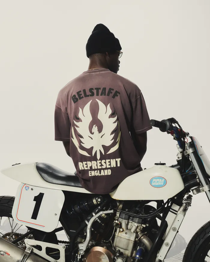 TShirts Men Belstaff Belstaff X Represent Flame Phoenix TShirt Plum