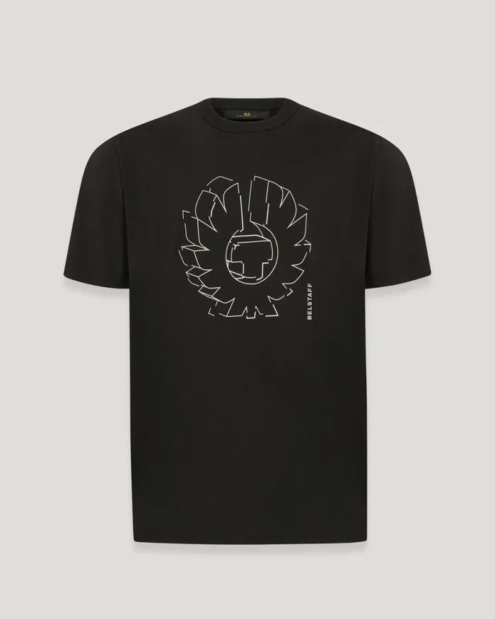 TShirts Men Belstaff Deconstructed Phoenix Graphic TShirt Black