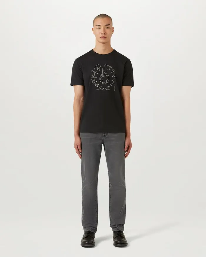 TShirts Men Belstaff Deconstructed Phoenix Graphic TShirt Black