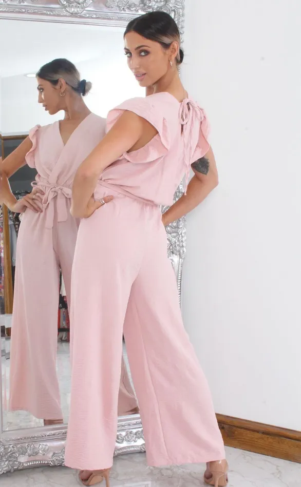 Tatum Pink Wide Leg Frill Sleeve Jumpsuit Women Missfiga Jumpsuits Tatum Pink Wide Leg Frill Sleeve Jumpsuit Women Missfiga Jumpsuits