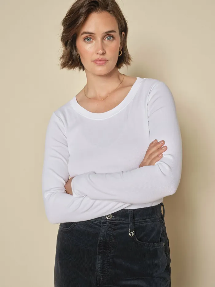 Tees MOS MOSH Women MMNicole OLS Rib Tee White