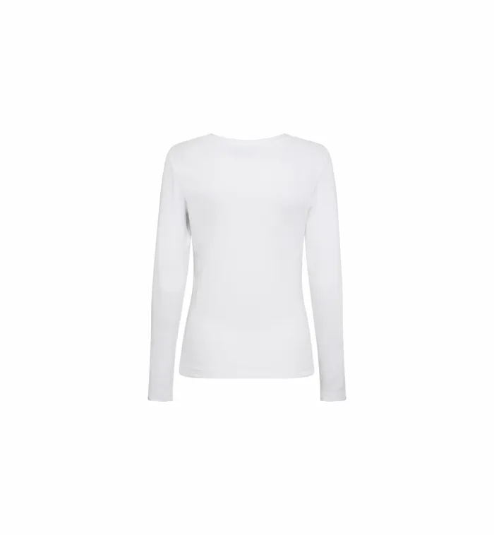 Tees MOS MOSH Women MMNicole OLS Rib Tee White Tees MOS MOSH Women MMNicole OLS Rib Tee White