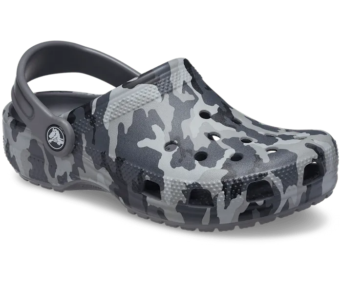 Toddler Classic Camo Clog Black Grey Kids Crocs Clogs