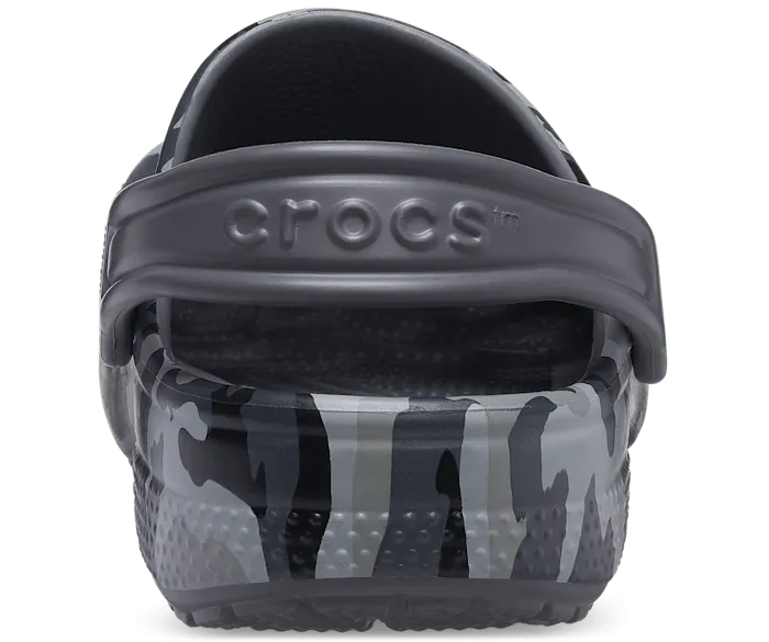 Toddler Classic Camo Clog Black Grey Kids Crocs Clogs